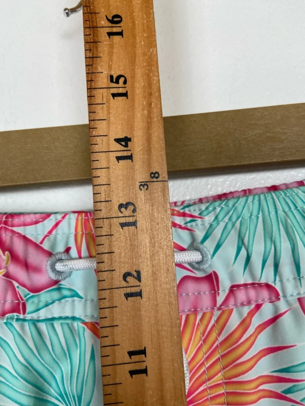 Men's Tropical Floral Swim Trunks Size XL Pink Drawstring Side Pockets Beach NWT